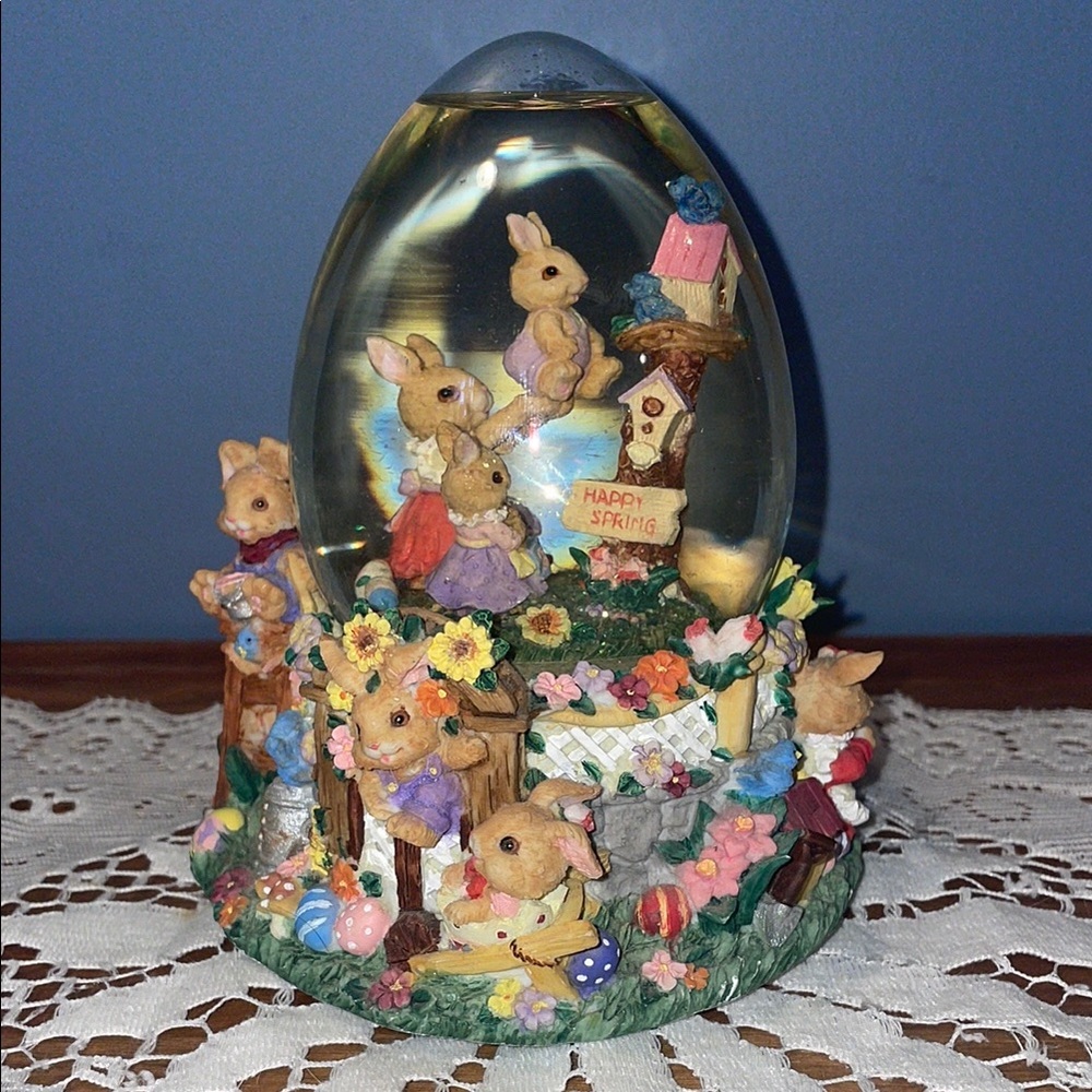 💕Happy Spring Easter Musical 🎵 Snow Globe